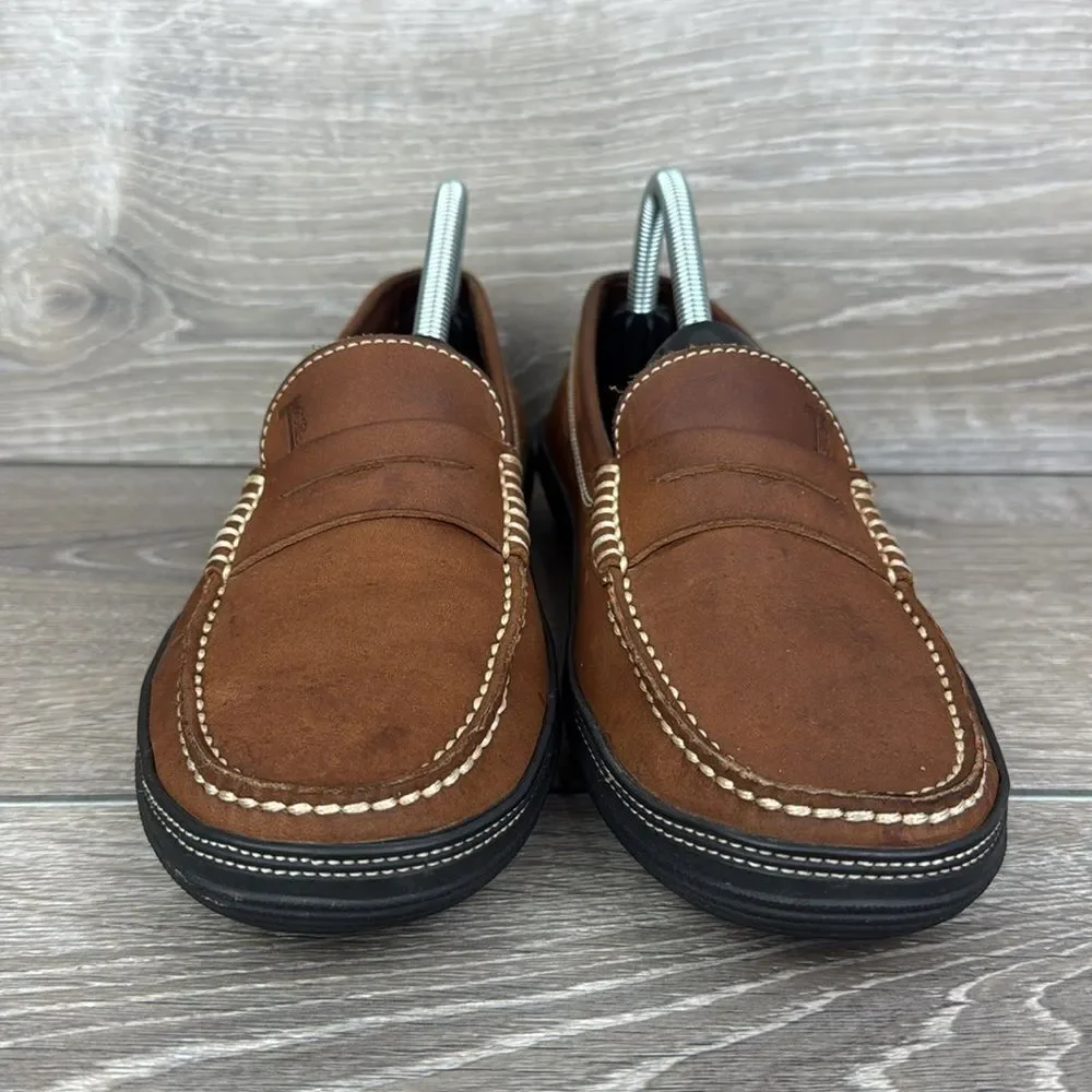 Tod’s Slip On Brown Leather Men’s Sz 7 Vibram Sole Penny Loafers